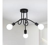 Toolight Plafonnier industriel vintage, 3 lampes de plafond pour salon E27 Noir Pour couloir, cuisine, salon, chambre, salle à manger, couloir, Ø40 cm (ampoules non incluses)