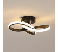 Toolight Plafonnier LED, 22W 2500LM Luminaire Plafonnier LED Design Forme de Trèfle, Lampe de Plafond Moderne Noir pour Couloir Cuisine Chambre Salle de bain, Blanc Chaud 3000K, Dia 25cm