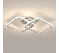 Toolight Plafonnier LED 42W 4725LM, Lampe de Plafond Carré Lumière Naturelle 4500K, Luminaire Plafonnier Moderne Acrylique pour Salon Chambre à Coucher Cuisine Salle de Bain, 64cm, Argenté
