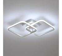 Toolight Plafonnier LED 42W 4725LM, Luminaire Plafonnier Carré 6500K Lumière Blanche Froide, Lampe de Plafond Salon Moderne Acrylique Blanc pour Chambre à Coucher Cuisine Couloir Salle de Bain, 64cm