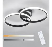 Toolight Plafonnier LED Dimmable, 38W 4275LM Luminaire Plafonnier LED Salon Moderne avec Télécommande 3000K-6500K, Lampe de Plafond en Acrylique pour Chambre Cuisine Salon, Noir, 54CM
