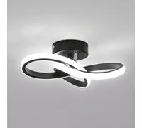 Toolight Plafonnier LED Moderne 22W 2500LM, Forme de Trèfle, Lampe Plafond Noir pour Couloir Cuisine Salle de Bain Chambre Salon, Blanche Froide 6500K, Dia 25cm
