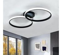 Toolight Plafonnier LED Moderne, 42W 4725LM Lampe de Plafond Acrylique Rond, Luminaire Plafonnier Noir pour Cuisine, Chambre, Salon, Salle à Manger, Lumière Froide 6500K, 54CM