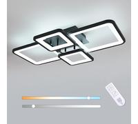 Toolight Plafonnier Noir Dimmable, 3000-6500K télécommande, Salon, 62cm