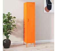 toolkix Armoire à casier en acier orange 35 x 46 x 180 cm avec 4 étagères verrouillable pour bureau, atelier, cave, garage, grand espace de rangement et ordre dans le salon et le couloir