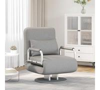 toolkix Chaise pivotante et canapé-lit en tissu gris clair avec dossier et accoudoirs réglables, charge de 110 kg, 60 x 75 x 80 cm, idéal pour salon, bureau, chambre à coucher, ergonomique et