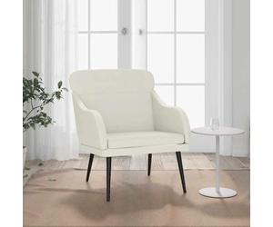 toolkix Fauteuil en velours crème avec structure en métal 63 x 76 x 80 cm rembourré avec accoudoir et dossier pour salon, bureau, salon, relaxation confortable et relaxation confortable