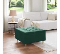toolkix Sous-main de rangement en velours vert foncé 80 x 80 x 45 cm avec espace de rangement rembourré stable pour salon, chambre à coucher, couloir, polyvalent et confortable