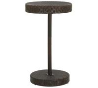 toolkix Table de jardin en polyrotin marron avec structure en acier revêtu par pulvérisation - 60,5 x 106 cm - Résistant aux intempéries - Facile d'entretien - Stable - Pour terrasse, balcon