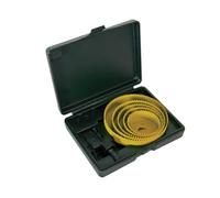 Toolland Ensemble de 8 scies-cloche pour bois, jaune & noir, profondeur de coupe 25mm, complet avec accessoires