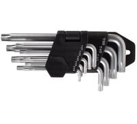 Toolland Ensemble de clés étoilées, 9 pièces, en forme de L, avec boîtier de rangement, en chrome-vanadium