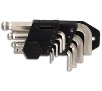 Toolland Ensemble de clés hexagonales avec embout sphérique, 9 pièces, en forme de L, en chrome-vanadium, avec une mallette de rangement pratique