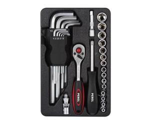 Toolland Ensemble d'outils, 28 pièces, en chrome-vanadium, poignée antidérapante, clés Allen