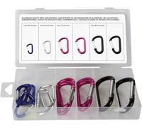 Toolland HAS09 SET MOUSQUETON - ALUMINIUM - 12 PIÈCES