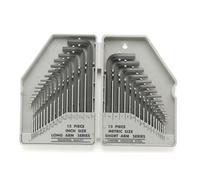 Toolland Jeu de clés hexagonales SAE/métriques 30 pièces, clés Allen avec boîte de rangement, clés à laine, clef torx, clefs en forme de L, acier au chrome vanadium (CrV)