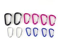 Toolland Jeu de mousquetons, 12 pièces, différentes tailles, multicolore