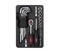 Toolland Ensemble d'outils, 28 pièces, en chrome-vanadium, poignée antidérapante, clés Allen