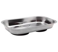 Toolland Plateau magnétique pour outils, double, pour retenir les outils, les vis, les forets et les clous, acier inoxydable, métal