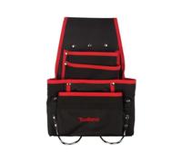 Toolland Porte-outils pour ceinture, nylon, avec 10 poches, 2 boucles à outils, noir/rouge