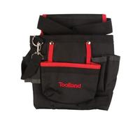 Toolland Porte-outils pour ceinture, nylon, avec 7 poches, boucle porte-marteau, noir/rouge