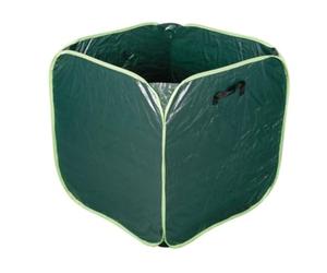 Toolland Sac à déchets de Jardin, Forme carrée, Polyester, Vert/Blanc, 290 L