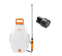 Toolland Set pulvérisateur à dos/à pression électrique 12L et batterie de rechange, pulvérisateur de jardin à batterie rechargeable USB, lance télescopique, buse réglable, bandoulières, pour arrosage,