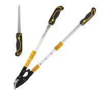 TOOLMAYS Coupe Branche Cisailles TéLéscopiques 2 en 1 avec Scie à Main | Pour Bois Frais Jusqu'à 60mm, Extensible Jusqu'à 930mm, Cisaille à Branches TéLescopique, RevêTement AntiadhéSif