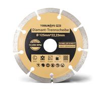 TOOLMAYS Disque Diamant 125 mm pour Béton, Pierre, Brique, Granit, Maçonnerie, Béton Armé, Disque à Tronçonner Diamanté Alésage 22,23 mm