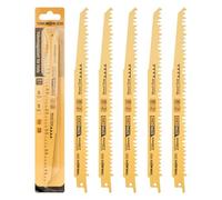 TOOLMAYS Lame Scie Sabre Bois 5 pièces, 230 mm 5TPI | Lames de Scie Sabre pour Bois Dur et Tendre, pour des Coupes Rapides et Propres