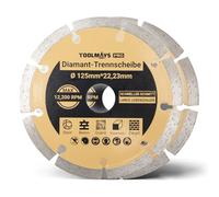 TOOLMAYS Lot de 2 Disque Diamant 125 mm pour Béton, Pierre, Brique, Granit, Maçonnerie, Béton Armé, Disque à Tronçonner Diamanté Alésage 22,23 mm