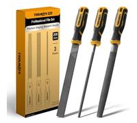 TOOLMAYS Lot de 3 limes en métal T12 en acier au carbone avec limes demi-rondes de 200 mm et limes plates pour métal, bois, plastique, finition fine