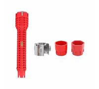 tooloflife 1 lot de clés de lavabo, outil de plomberie en alliage d'aluminium durable pour installation de réparation de tuyaux d'évier de toilettes, de cuvette de toilettes (rouge)