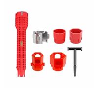 tooloflife 1 lot de clés de lavabo, outil de plomberie en alliage d'aluminium durable pour installation de réparation de tuyaux d'évier de toilettes, de cuvette de toilettes (rouge)