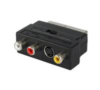 tooloflife Adaptateur péritel 20 broches mâle vers 3 RCA femelle et adaptateur S-Vidéo, connecteur commutable avec interrupteur entrée/sortie pour DVD vidéo