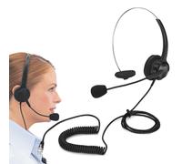 tooloflife Casque de téléphone fixe RJ11 avec microphone, casque de téléphone antibruit, casque de centre d'appel pour téléphones IP Yealink Grandstream de bureau