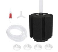 tooloflife Kit de filtres en éponge bio pour aquarium - Système de filtration en mousse pour bassin à poissons - Avec tuyau anti-retour - Distributeur Y - Ventouses