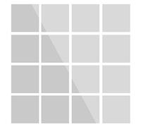 tooloflife Lot de 16 miroirs autocollants muraux rectangulaires pour salle de bain, cuisine, chambre à coucher (15 x 15 cm)