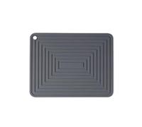 tooloflife Lot de 2 dessous de plat en silicone imperméable pour isolation thermique, antidérapant, repose-cuillère, dessous de verre gris