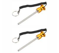 tooloflife Lot de 2 goupilles de sélection de poids avec corde de traction magnétique pour différentes machines de fitness (8 x 125 mm, doré)