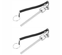 tooloflife Lot de 2 goupilles de sélection de poids avec corde de traction magnétique pour différentes machines de fitness (8 x 125 mm, argenté)