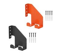 tooloflife Lot de 2 supports muraux robustes pour tronçonneuse avec vis, support de tronçonneuse pour jardin, garage, atelier, abri de jardin, grange (orange + noir)