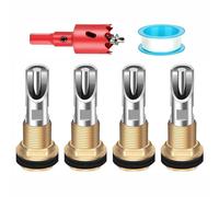 tooloflife Lot de 4 abreuvoirs automatiques pour porcs avec mamelon en acier inoxydable, système d'eau avec raccord en laiton 1/2", ouvre-trou et ruban adhésif pour cochons d'engrais, truies