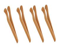 tooloflife Lot de 4 pinces à toast en bois de bambou pour la cuisson du pain grillé, servir des aliments, retourner la viande, le kongfu, le thé en bois