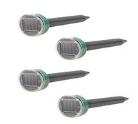 tooloflife Lot de 4 répulsifs soniques à énergie solaire pour taupes, taupes, campagnols, rongeurs, souris, pour extérieur, jardin, pelouse, cour, se débarrasser des taupes, campagnols, rats, rongeurs