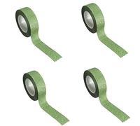 tooloflife Lot de 4 rouleaux de ruban adhésif décoratif vert clair à paillettes, 8 couleurs, pour bricolage, travaux manuels, emballage cadeau, scrapbooking