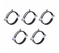 tooloflife Lot de 5 cintres robustes en métal avec rembourrage en caoutchouc, colliers de serrage réglables pour plomberie et support structurel de 110 mm