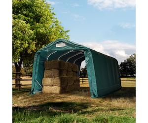 TOOLPORT 3,3x6,0 m Abri foin, PRIMEtex 2300, vert foncé (type de sol : béton) - (99540)
