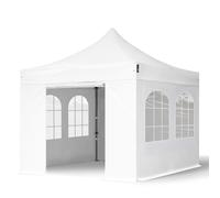 TOOLPORT 3x3 m Tonnelle pliante Acier, PES 750, côtés avec fenêtres, blanc - (600038)
