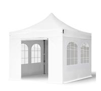 TOOLPORT 3x3 m Tonnelle pliante Acier, PVC 800, côtés avec fenêtres, blanc - (600111)