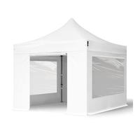 TOOLPORT 3x3 m Tonnelle pliante Acier, PVC 800, côtés panoramiques, blanc - (600112)